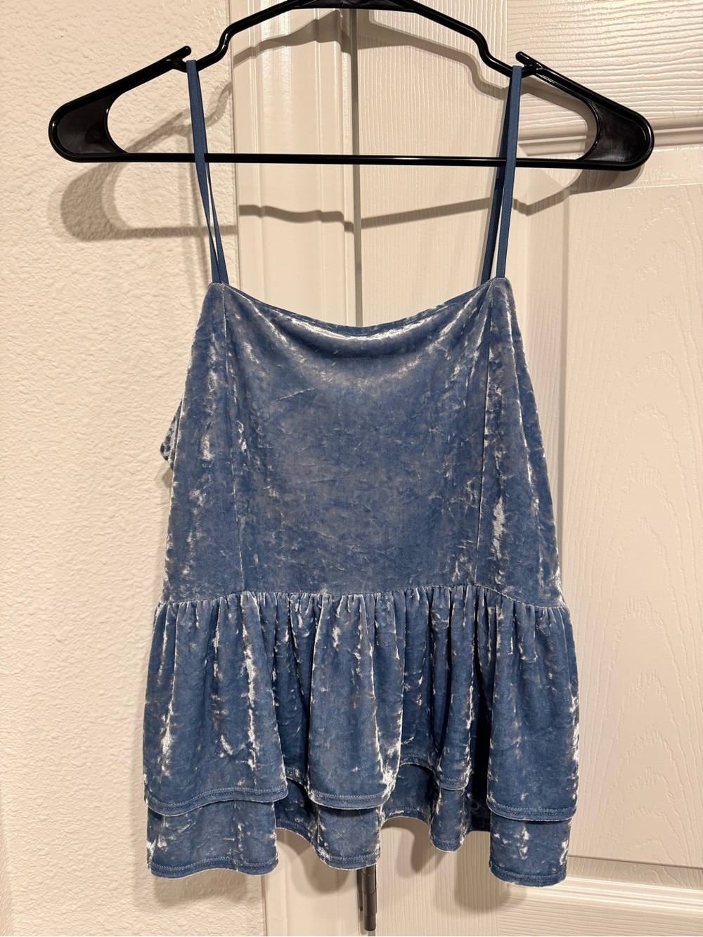 American Eagle Outfitters Dusty Blue Velvet Cami